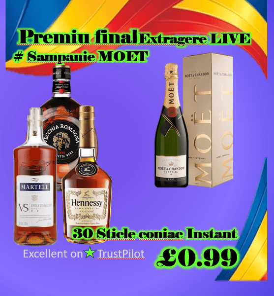 Champagne MOET |Live draw | 30 cognac bottle's instant win
